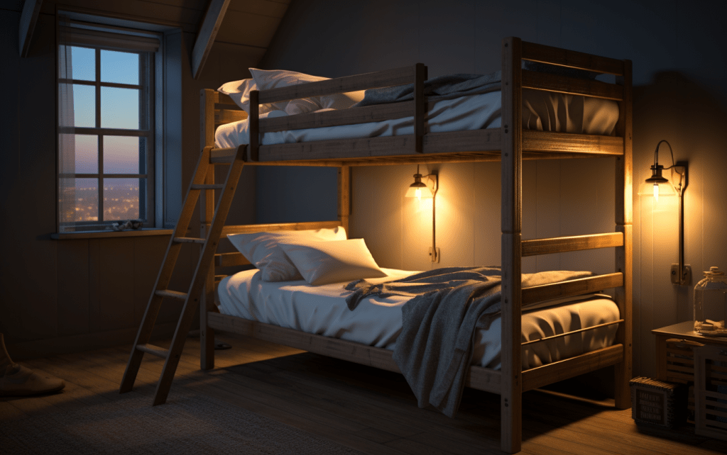 Simple bunk bed generated with mid journey AI